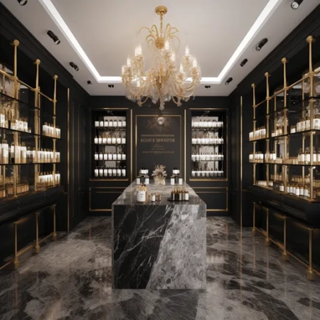 fragrance cabinet display for perfume shop design