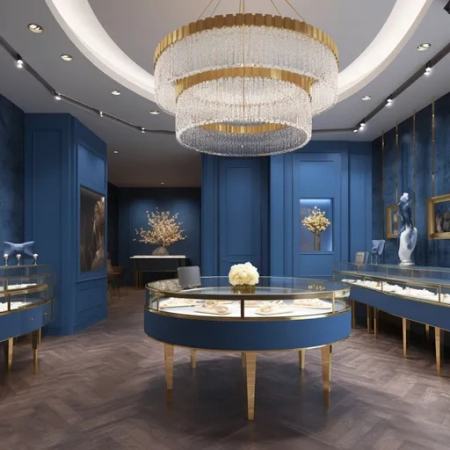 jewelry store design with jewellery display showcase