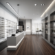 Large Optical Shop Interior Design White Display Furniture