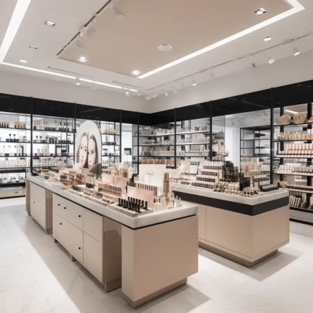 professional cosmetic counter displays for store interior design