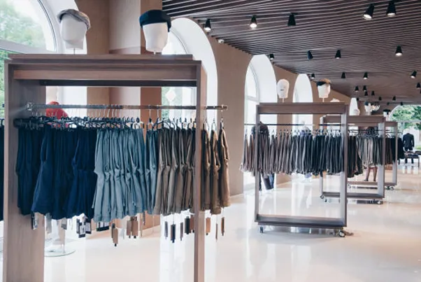 Interior of clothing store