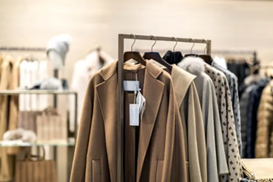 A coat on display in a store